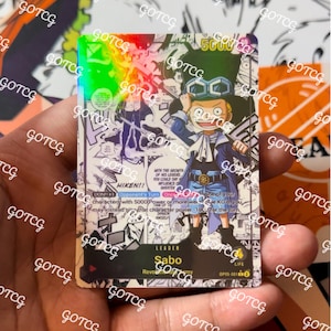 Manga Sabo Custom Leader - Rouge noir OP05 - Holographique fait main - Proxy personnalisé OPTCG