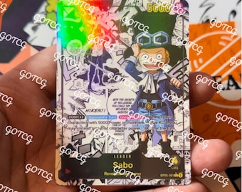 Manga Sabo Custom Leader - Rojo y negro OP05 - Holográfica hecha a mano - Proxy personalizado OPTCG