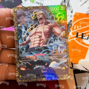 Enel Custom Leader Manga - jaune OP05 - violet championnat holographique fait main - proxy personnalisé OPTCG