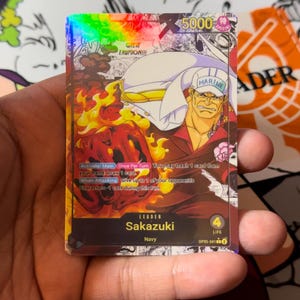 Sakazuki Custom Leiter Manga - Blau Schwarz OP05 - Holographisch Handgemacht - Custom Proxy OPTCG