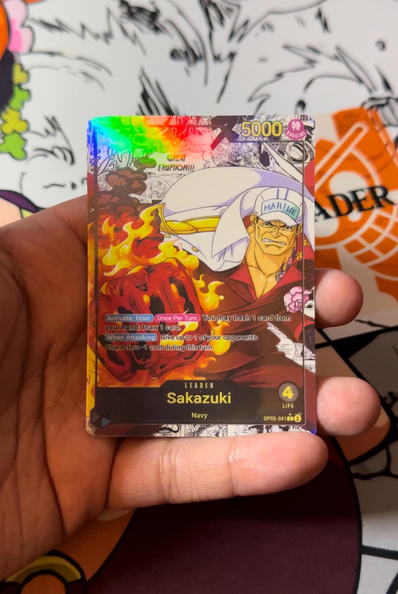 Sakazuki Custom Leader Manga - Blue Black OP05 - Holographic