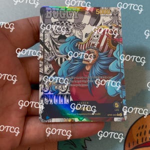 Buggy Leader personnalisé Manga - Bleu OP09 - Holographique fait main - Proxy personnalisé OPTCG