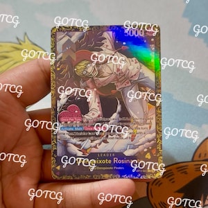 Donquixote Rosinante Custom Leader Purple Championship - Paars Geel OP12 - Holografisch handgemaakt - Custom Proxy OPTCG