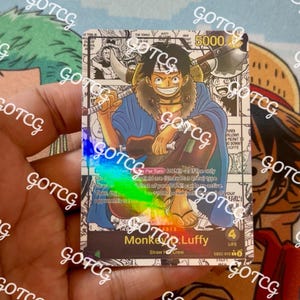 Monkey D Luffy personnalisé Leader Manga - vert violet EB02 - holographique fait main - proxy personnalisé OPTCG