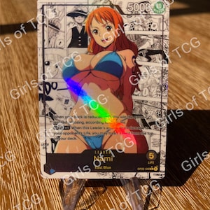 Individuelle Anführer Waifu! - OPTCG - Blau- Holographisch Handgemachter Proxy