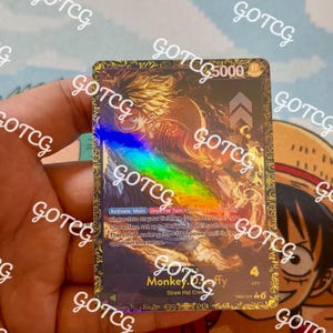 Monkey D Luffy Custom Leader Purple Championship - Green Purple EB02 - Holographic Handmade - Custom Proxy OPTCG