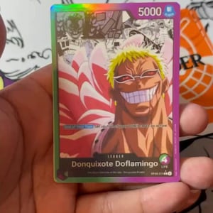 Doflamingo Custom Leiter Manga - Grün Lila OP04 - Holographisch Handgemacht - Custom Proxy OPTCG
