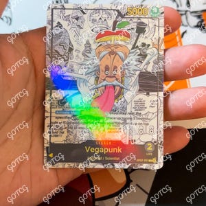 Vegapunk Custom Anführer - Gelb OP07 - Holographisch Handgemacht - Custom Proxy OPTCG