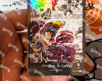Ruffy Custom Anführer Manga - Schwarz ST08 - Holographisch Handgemacht - Custom Proxy OPTCG