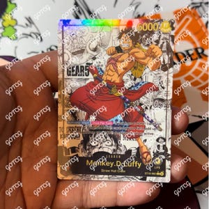 Luffy Custom Anführer MEISTERSCHAFT - Rot Lila ST10 - Holographisch Handgemacht - Custom Proxy OPTCG