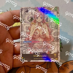 Shirahoshi WAIFU Custom Leader Manga - Vert jaune OP11 - Holographique fait main - Proxy personnalisé OPTCG
