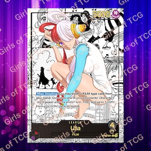 Custom Anführer Waifu Sing- OPTCG - Lila Rot - Holographisch Handgemacht - Custom Proxy