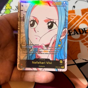 Nefeltari Vivi Custom Leader Manga - Rouge OP04 - Holographique fait main - Proxy personnalisé OPTCG