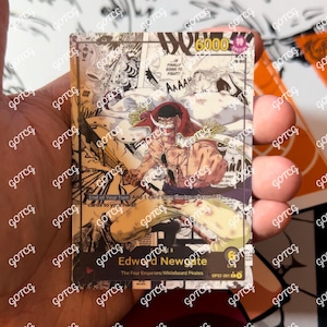 Barbe Blanche Newgate Custom Leader Manga - Rouge OP02 - Holographique fait main - Proxy personnalisé OPTCG