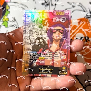 Belo Betty personnalisé Leader Manga - rouge jaune OP05 - holographique fait main - proxy personnalisé OPTCG