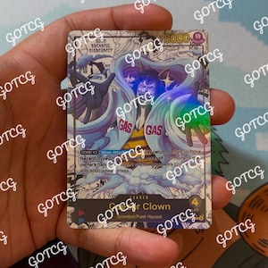 César Clown Custom Leader Manga - Rouge bleu OP10 - Holographique fait main - Proxy personnalisé OPTCG