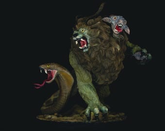 Pro Painted Chimera Miniature - Capricalion | Hand Painted Tabletop Monster, Expert Custom D&D Beast, RPG Boss Display Figure
