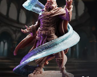 Zakar étudiant en Scroll Mini | Érudit MD Stash Mage Wizard | Option de teinte transparente Miniature Pathfinder du MDN | 32 mm Gaming Échelle d'affichage 75 mm