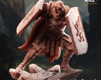 Trenon the Remade Paladin Miniature | Golden Griffin Vanguard, Fighter Hero (16K Resin Print)