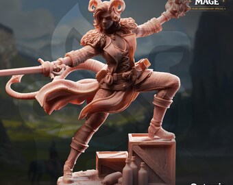 Octavia Resistance Fighter Miniature | Human Warrior, Rogue, Rebel Hero | D&D, Pathfinder RPG