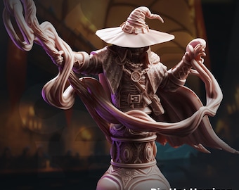 Buste Harrison à grand chapeau | Professeur de l'inconnu | Miniature DM Stash Arcane University