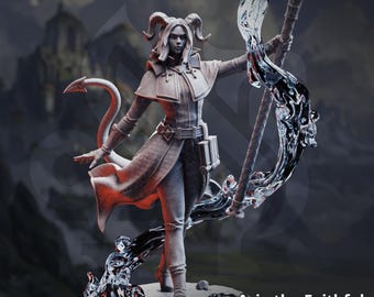 Aria The Faithful Tiefling Sorceress 16k Resin Miniature DM Stash 32mm Scale PC NPC