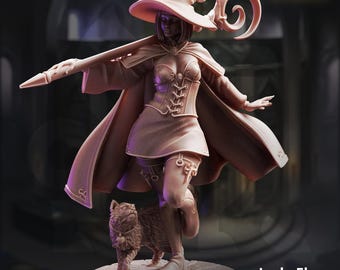 Lady Elara Directrice des études Miniature | DM Stash Arcane University Wizard Sorceress Mage Miniature en résine 32 mm