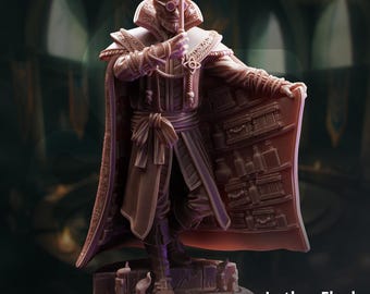 Mini-professeur d'alchimie de Luther Fleck | MD Stash Mage Wizard Artificier | Miniature d'alchimiste d'éclaireur du MDN TTRPG | Écran gaming 32 mm 75 mm