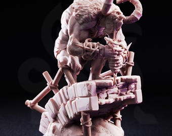 Little John Bridge Troll Miniature | Tales Grimm Monster Ogren D&D Figure, DM Stash Unpainted Resin RPG Display Model