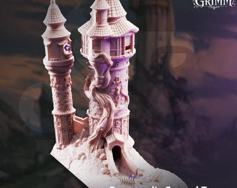 Rapunzel Cursed Tower Playable Dice Tower Terrain | Tales Grimm Modular D&D Scenery, DM Stash Unpainted FDM 28mm 32mm RPG Model