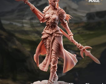 Ninera Glynvari Elf Miniature | Rogue Assassin, Bladesinger (16K Resin Print)