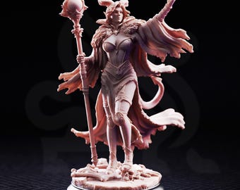 Mallory the Envious The Dark Ruler Miniature | Tales Grimm Sorceress Queen D&D Figure, DM Stash 32mm 75mm Unpainted Resin RPG Model