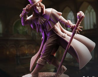Miniature de professeur Fairfax cobalt - Figurine en résine du MDN, assistant de transmutation TTRPG