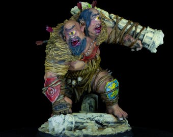 Pro Painted Two Headed Giant Mini Flim and Krim | Hand Painted Ettin Brute, Custom D&D Monster, RPG Showcase Boss Display Figure