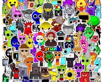 50 pcs Sprunki Incredibox Creative Stickers Luggage Laptop Phone Snowboard Bicycles Motorcycles Fridge Water bottles Helmets