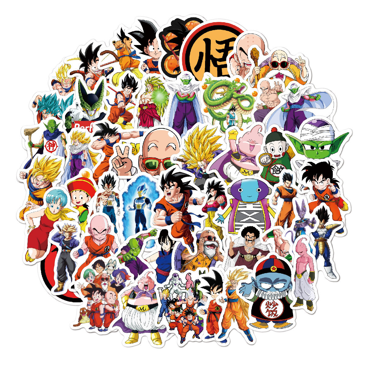 50 Pcs Dragon Ball Anime Series Stickers Luggage Laptop Phone