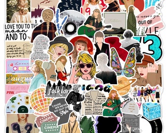 50 pcs Taylor Swift Album Collection Stickers Luggage Laptop Phone Snowboard Bicycles Motorcycles Stationery Fridge Water bottles Helmets