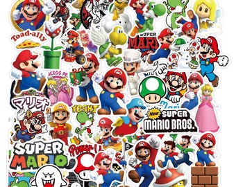 50 pcs Super Mario Cartoon Creative Stickers Luggage Laptop Phone Snowboard Bicycles Motorcycles Fridge Water bottles Helmets