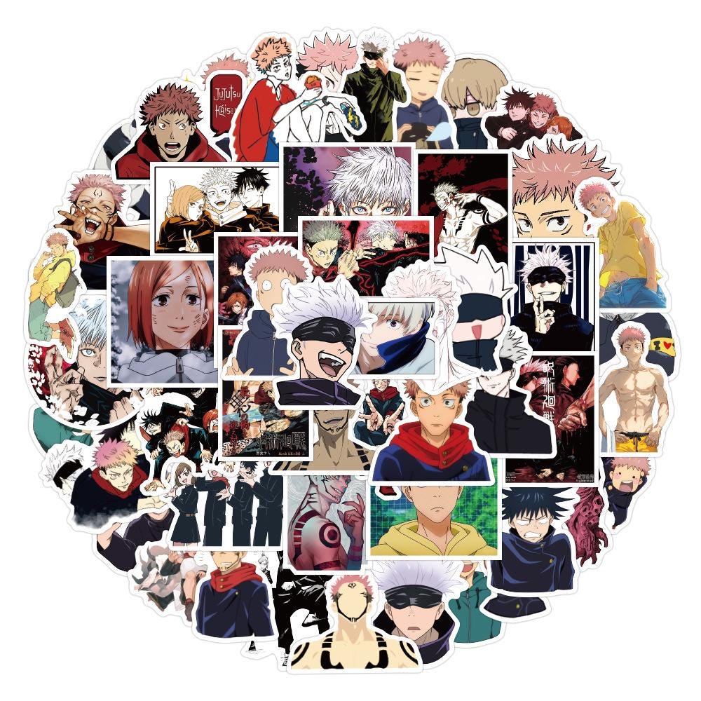 50 Jujutsu Kaisen Stickers Luggage Laptop Phone Snowboard Bicycles Motorcycles Fridge Water bottles Helmets