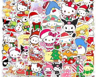 50 pcs Cute Sanrio Christmas Creative Stickers Luggage Laptop Phone Snowboard Bicycles Motorcycles Fridge Water bottles Helmets