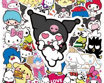 50 pcs Sanrio Cartoon Creative Stickers Luggage Laptop Phone Snowboard Bicycles Motorcycles Fridge Water bottles Helmets