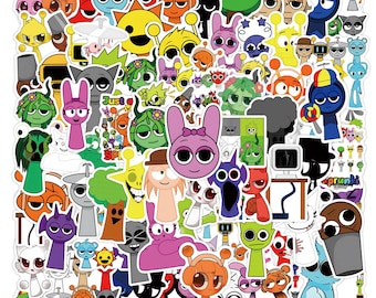 100 pcs Sprunki Incredibox Creative Stickers Luggage Laptop Phone Snowboard Bicycles Motorcycles Fridge Water bottles Helmets