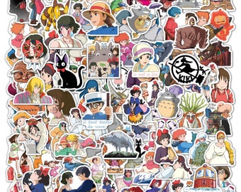 100 pcs Japanese Anime Studio Ghibli Movie Character Stickers Luggage Laptop Phone Snowboard