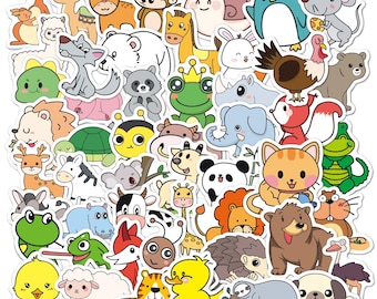 50 pcs Cute Animal Creative Stickers Luggage Laptop Phone Snowboard Bicycles Motorcycles Fridge Water bottles Helmets