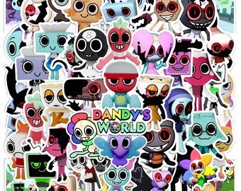 50 pcs Dandy's World Game Creative Stickers Luggage Laptop Phone Snowboard Bicycles Motorcycles Fridge Water bottles Helmets