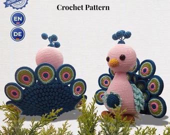Patrón de pavo real a crochet – El pavo real real – Descarga digital en PDF