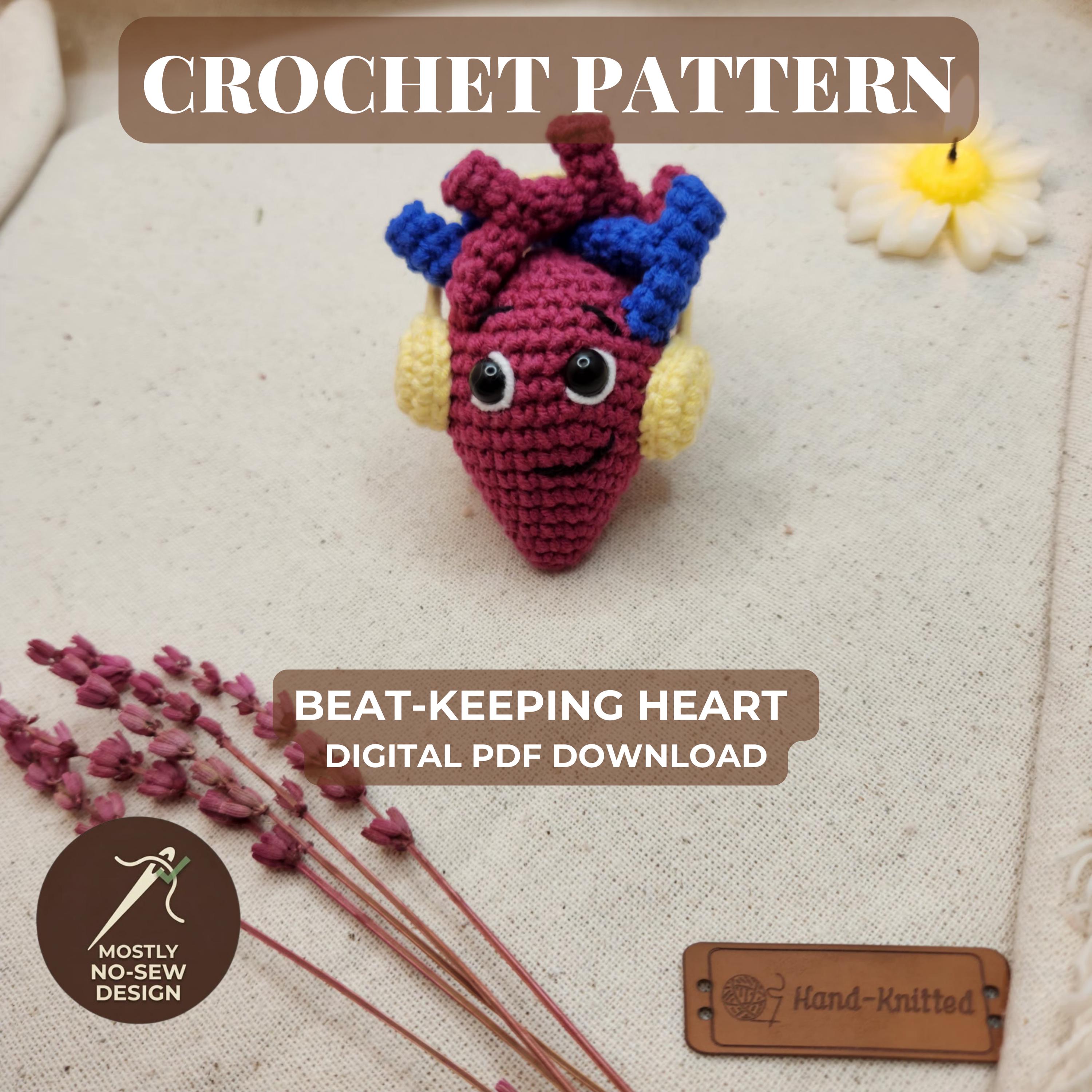 30 Beautiful Crochet Heart Patterns To Make With Love 25 Beat-Keeping Heart Amigurumi Pattern