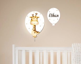 Personalized Giraffe Nursery Light - Unique Baby Room Decor Idea, Handcrafted Kids Lighting for Nursery, Newborn Gift