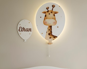 Personalized Giraffe Nursery Night Light, Baby’s First Christmas Present
