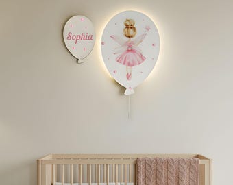 Lámpara de pared de hadas personalizada • Lámpara con nombre personalizado para habitación de niña